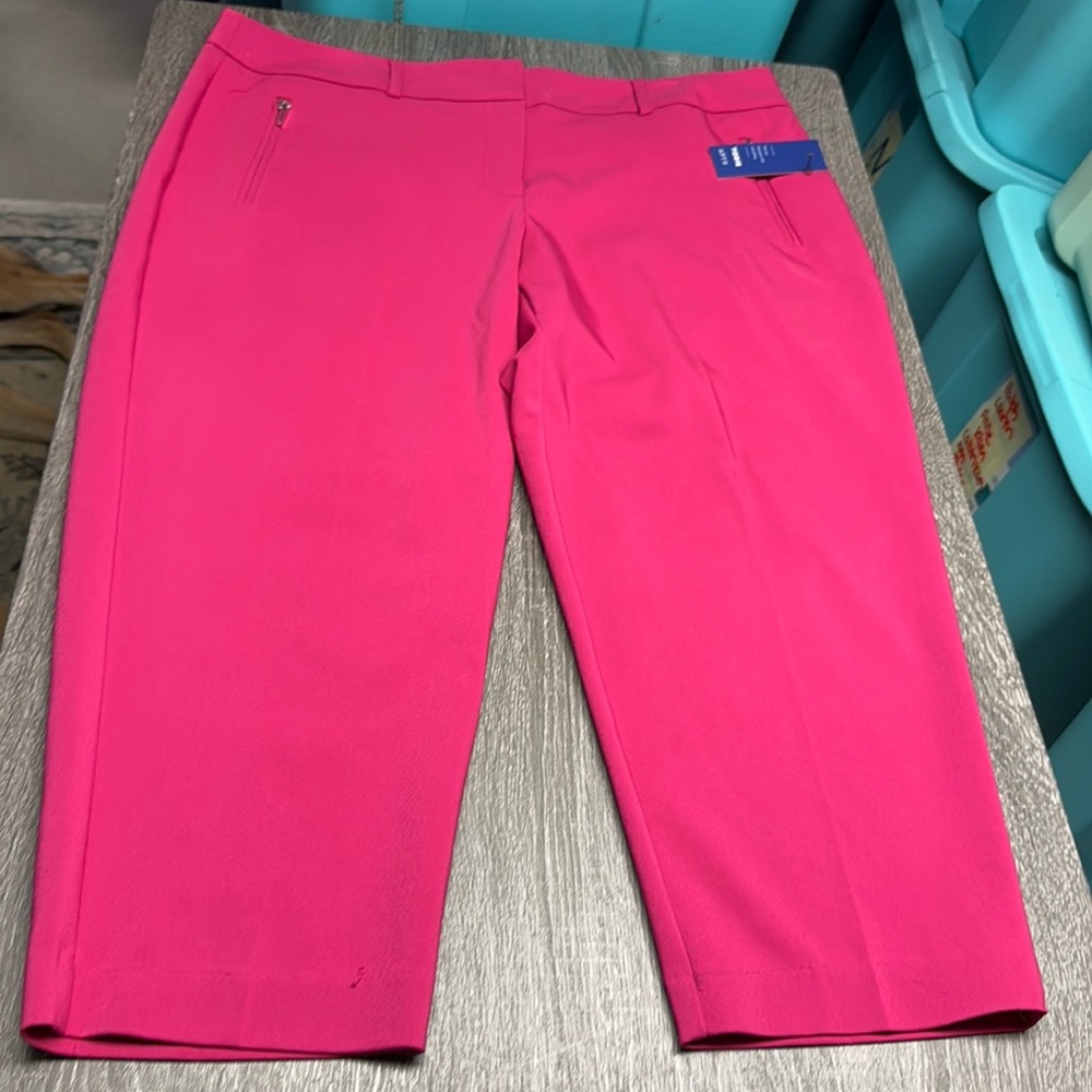 NWT hot pink fushia wide leg crop pants